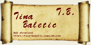 Tina Baletić vizit kartica